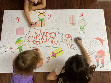 PERFECT HOLIDAY BUNDLE - Happy Thanksgiving, Elves, Happy New Year Table Size Coloring Sheets